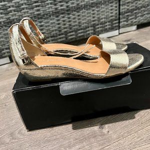 Crinkle gold J. Crew Sandals